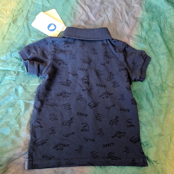 Blue dino skate polo shirt NWT toddler boys - Picture 2 of 4